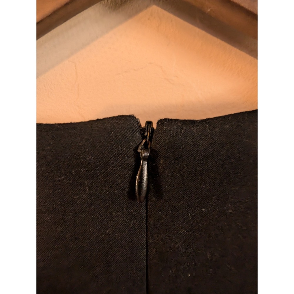 Maren Vintage Micro Suede Black‎ Dress Size 14 Back Zipper - Picture 6 of 7
